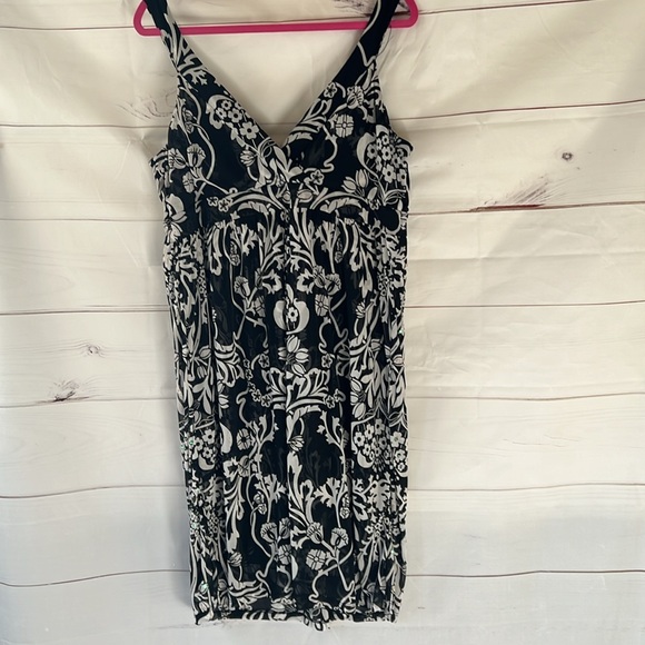 INC black and white dress flower design knee length 2x - Picture 7 of 7